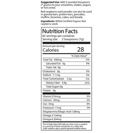 Berry Beautiful Certified Organic Meeker Red Raspberry Seed Powder - 1 lb (454 Grams) - Ellagic Acid and Ellagitannins Supplement - Milled from organically Grown Seed That is Cold Pressed