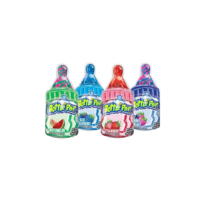 Baby Bottle Pop Candy, Pack of 4 Assorted Flavors by