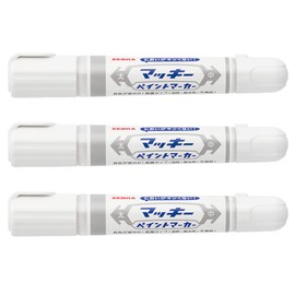 Zebra Permanent Pens, Mackie Paint Markers, White, 3 Pack YYT20-AZ-W3