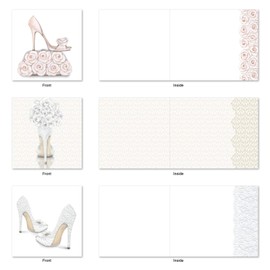 Bride-itude - 10 All Occasion Blank Wedding Cards with Envelopes (4 x 5.12 Inch) - Marriage Bridal Shower, Assorted Bride Stationery Note Cards AMQ5052WBB-B1x10