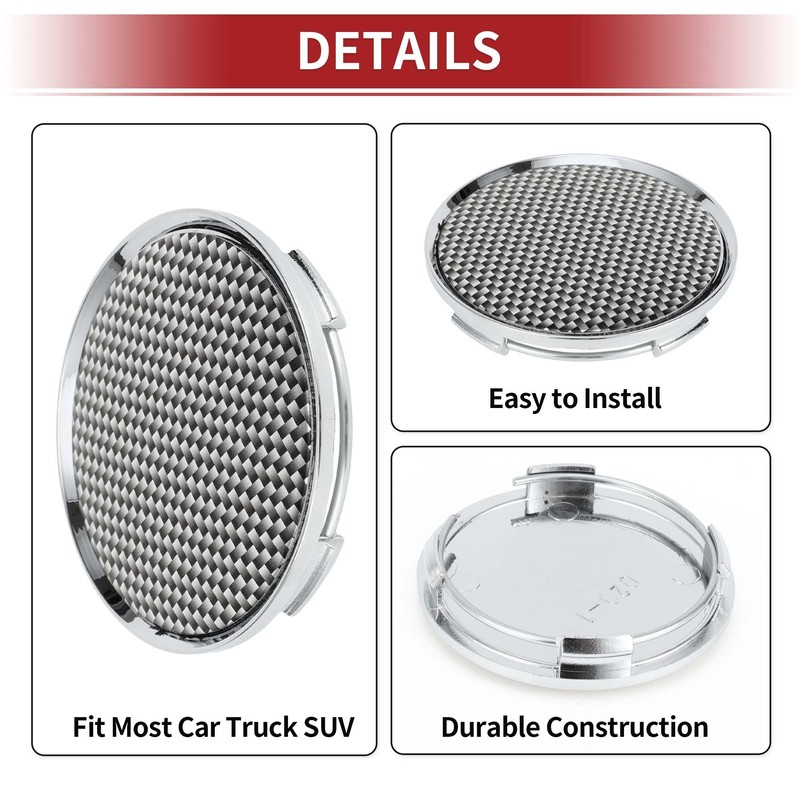 A ABSOPRO Hub Cap 63 mm Wheel Centre Caps Universal