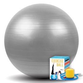 SK Depot™ Exercise Ball 38-45cm (S) Grind Arenaceous Extra Thick Yoga Ball Chair Sliver