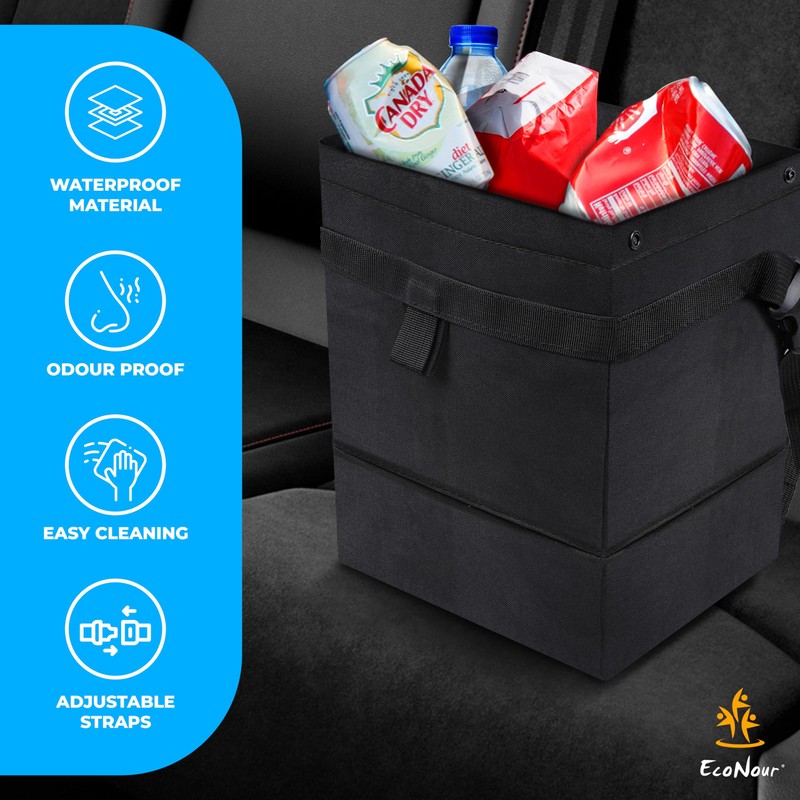 EcoNour Foldable Car Trash Bag Hanging, Garbage Bag and Waterproof