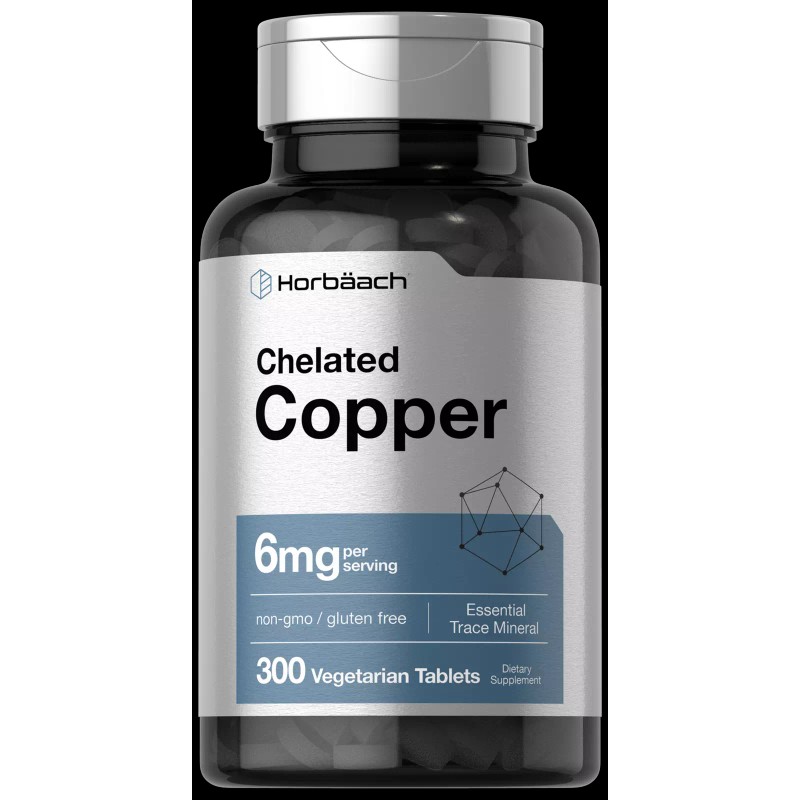Horbäach Chelated Copper | 6 mg | 300 Tablets |