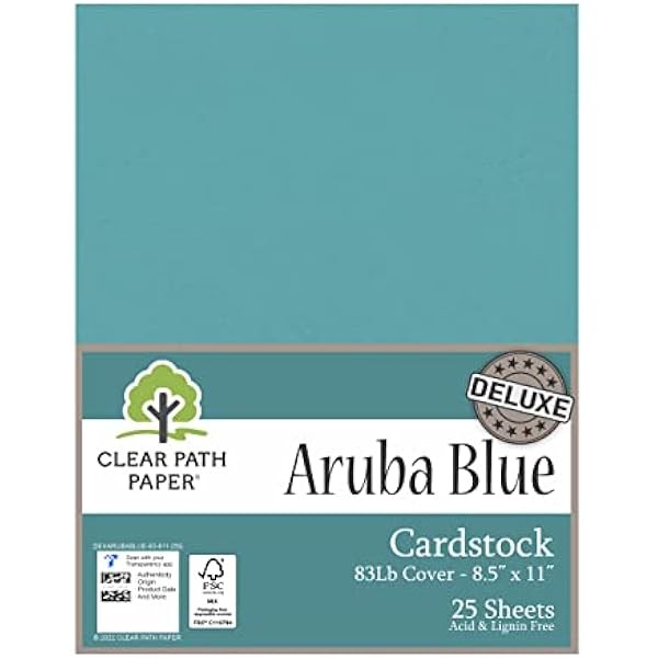 Deluxe Aruba Blue Cardstock - 8.5 x 11 inch -