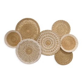 SUCHUBU Set 7 of Wall Basket Decor, Woven Wall Decor, Basket Wall Decor Set, Wicker Wall Decor Basket, Seagrass Wall Decor, Decorative Hanging Wall Baskets