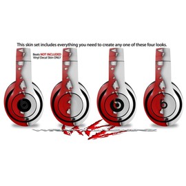 Skin Decal Wrap Works with Beats Studio 2 and 3 Wired and Wireless Headphones Ripped Colors Red White Skin Only Headphones NOT Included