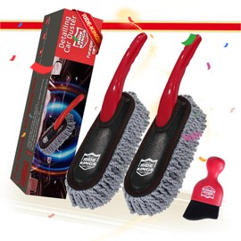 Car Interior Brush red 2 Packs, Car Detailing Brush Red 1 Pack,Scratch Free, Extra Soft,Reusable and Durable,Interior