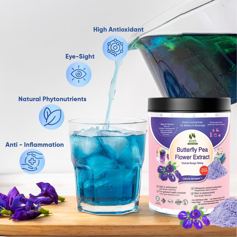 Butterfly Pea Flower Powder 5:1 Extraction | Blue Matcha Tea,
