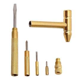 CONGGUAN 6-in-1 Mini Copper Multitool Hammer with Removable Screwdrivers Removable Hand Tools Watchmaker & DIY Repair Kit for Glasses Models Small Crafts