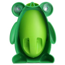 Funny Frog Boy Urinal, Kids Pee Trainer with Rotating Windmill Aiming Target, Children Potty Toilet Training, Easy Adjustable Height, Washable, Easy to Clean, Green or Blue Colour (Green)