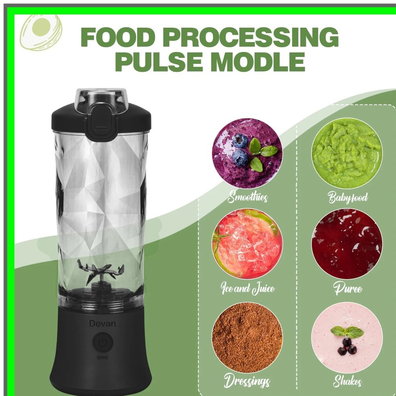 MODAIS HydroMix Portable USB Blender with 20 oz Waterproof Cup