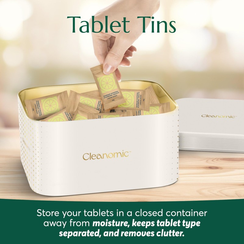 Cleanomic Garbage Disposal Tablets and Tablet Tin Bundle (2 Pack)