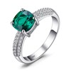 JewelryPalace Cushion Cut 1.8 ct Simulated Green Emerald Ring Women's