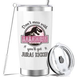Mothers Day Gifts for Mom from Daughter Son , Mom Gifts for Wife Stepmom Mama Nana Women Her,  Ideas Presents on Mother's Day Birthday Valentines Christmas Thanksgiving - 20 OZ Tumbler w/Lid - Colour: Mamasaurus-Rose
