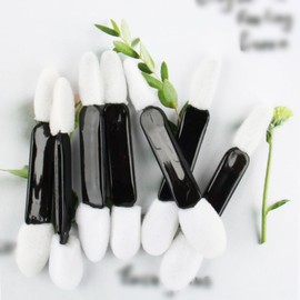 50 Pcs Sponge Tip Eyeshadow Brushes Makeup Eyeshadow Applicators Dual Sided Eye Shadow Brushes with Black Handle