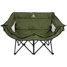 Wakeman Outdoor Loveseat, Two-Person Camp Chair, Olive Green
