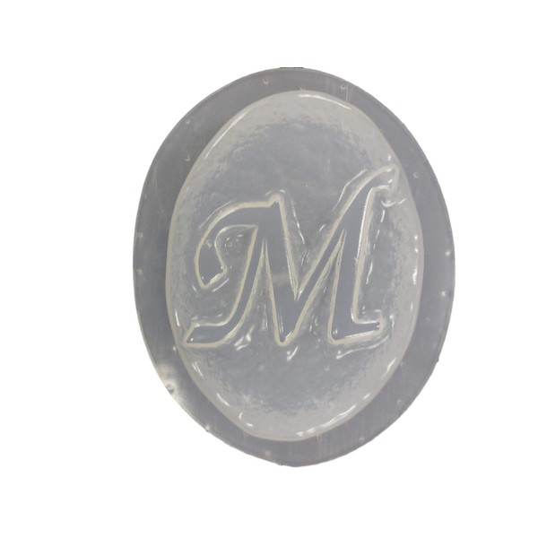 3 1/2 inch Oval Monogram Alphabet Letter M Plastic Craft
