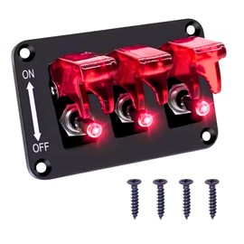 Azmio Switch Panel, Missile Switch, Toggle Switch, Car, Rocker Switch (Red)