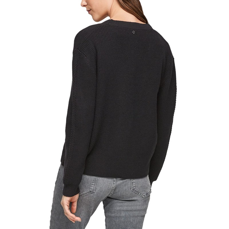 s.Oliver Cotton Blend Cardigan, black