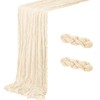 DROMCOM Pack of 2 90 x 300 cm Beige Cheesecloth