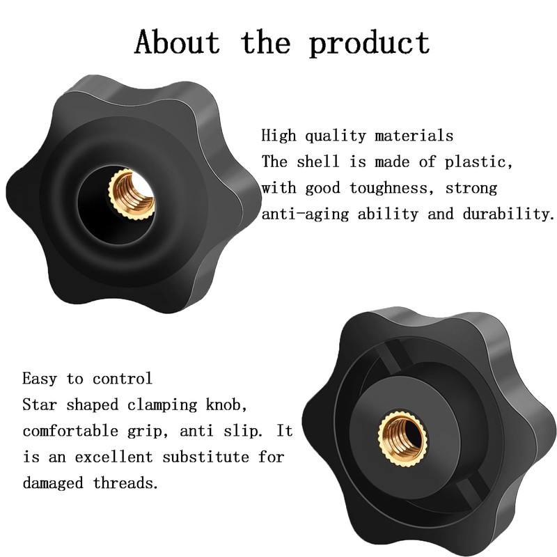 6 PCS M6 Nuts Star Knobs M6 Nut Hand Knob