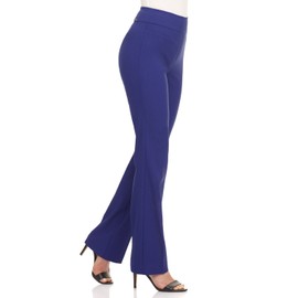 REKUCCI Womens Ease into Comfort Stretchy Business Casual Bootcut Pull-On Everyday Office Pant in Regular/Tall/Petite Sizes (12 Short, Sapphire)