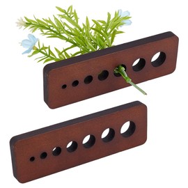 PH PandaHall 7 Hole Wooden Herb Stripper Coconut Brown Kitchen Garden Tool 2PCS Vegetable Leaf Remover Handmade Loose Leaf Stripping Tool Multi Sized Hole Design for Easy Leaf Removal, Hole: 4-15mm
