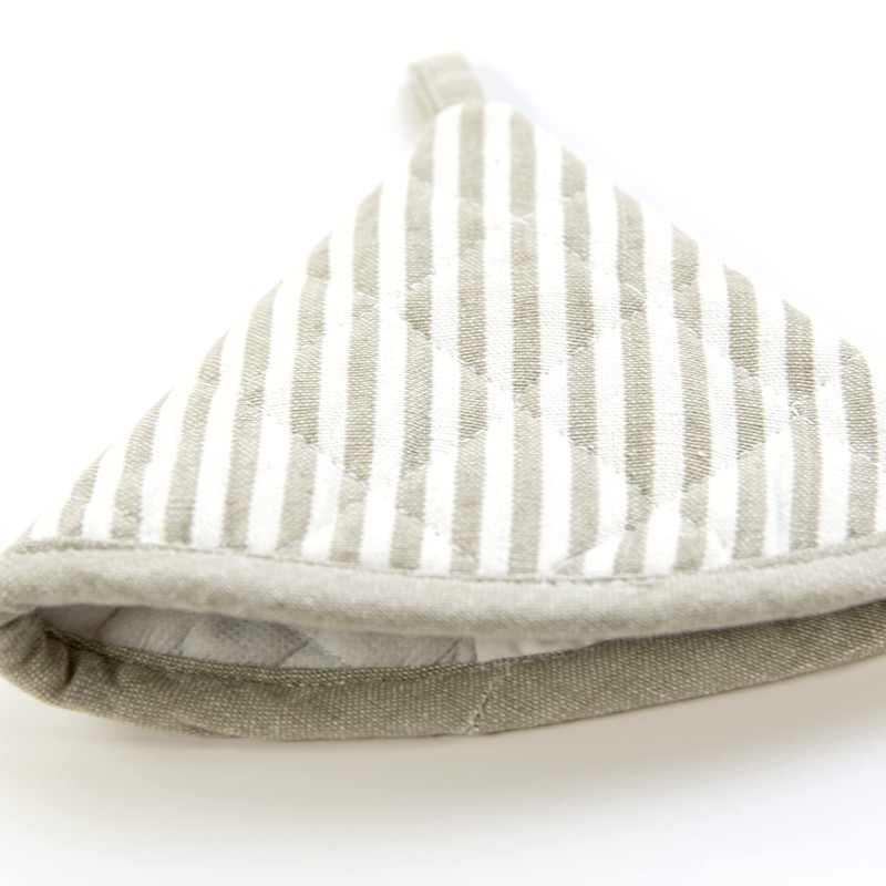Sancarlos Topflappen, 2 Stück, beige und weiß, 100% Baumwolle, hitzebeständig.