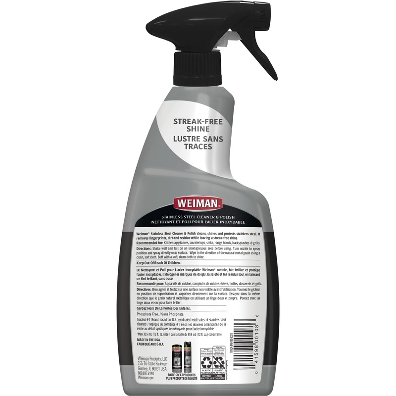Stainless Steel Cleaner And Polish, Floral Scent, 22 Oz Trigger