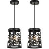 Merexcint 2 Pack Rustic Pendant Lights with Bear and Deer