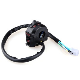 Motorcycle Left Switch Handlebar Control Horn Indicator Light Hello Lo Beam Black 7 / 8 Inch