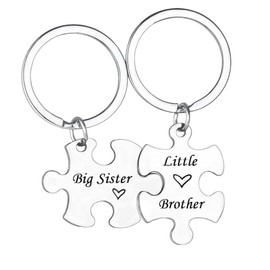 2 PCs Matching Keyring For Sisters Brothers Gifts From Sister Big Sister Little Sister Gifts From Brother Big Brother Gifts Little Brother Keyring Set (Big Sister & Little Brother)