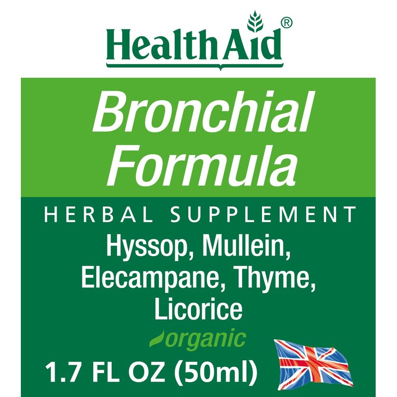 HealthAid Bronchial Formula, 1.7 oz, Herbal Respiratory Support with Hyssop,