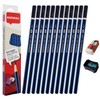 Handwriting HB Pencils, Pack of 10, ZLAPIZY Wood Pencils Eraser