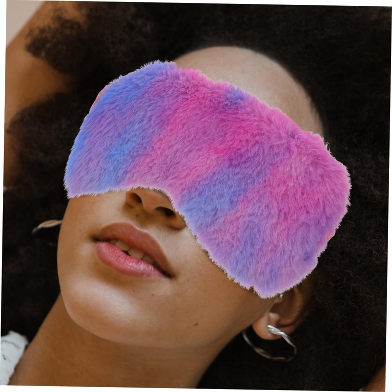 Baluue 4Pcs Colored Plush Sleeping Eye Masks Soft Eye Covers