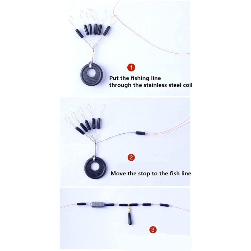 Drchoer Bobber Stoppers for Fishing Line: 150pcs Sinker Float Stops
