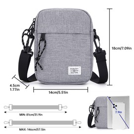 Long Keeper Small Shoulder Bag - Unisex Cross Body Messenger Bag Waterproof Anti Theft Canvas Travel Bag Casual Sling Chest Bag for Men Women Outdoor Daily Use