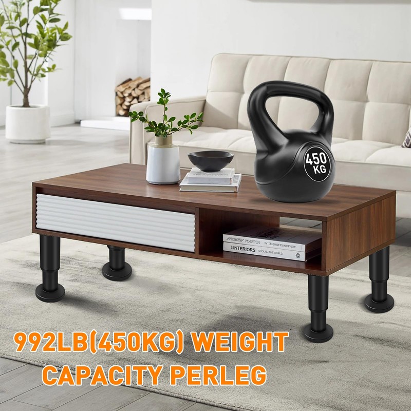 Yoposeo 4 PCS Adjustable Round Furniture Legs 7-12.2 inch [with