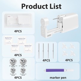 Makalong 4-Pack Disposable Ear Piercing Kit - Dual-Size 3mm & 4mm Ear Piercing Gun, Hypoallergenic Ear Piercing Gun Kit For Sensitive Skin & Beginners, Self Piercing Kit, Earring Piercing Kit