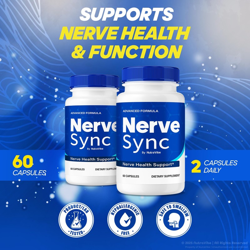 NutraVibe Nerve Sync – Daily Nerve Support Formula with a