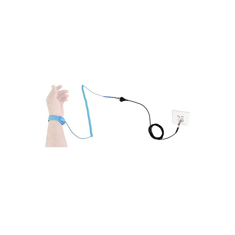 Minadax Anti-Static Grounding Band ESD Wrist Cuff Strap Adjustable with