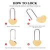 VeYocilk 2PCS Love Lock Single Heart Gold Padlock:3.5" 50mm Engraved