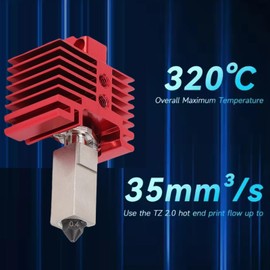 Luocute Hotend Kit Fit for Bamboo Lab P1 P1S V2.0 3D Printer Extruder Heating Block Replacement with 0.4mm Nozzle Cooling Fan Thermistor Ceramic Heater, 3D Printer Accessories