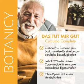 BOTANICY Curcuma Complete with Fenugreek - Contains 95% of all active curcuminoids for very good antioxidant properties, to normalise fat metabolism