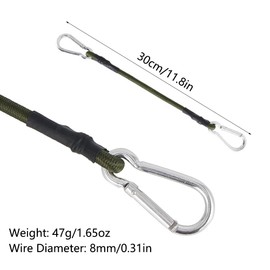 Bungee Cords with Carabiner Clips, 2 Pcs 30cm Heavy Duty Bungee Straps, Luggage Lashing Straps for Motorcycle Car Trunks Bicycle Securing