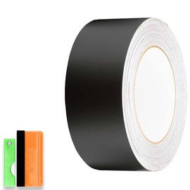 Kit de vinilo negro mate de 2 pulgadas x 50 pies, calcomanía adhesiva para oscurecer cromo, quitar moldura de ventana, moldura de puerta, autoadhesivo, liberación de aire, resistente al agua y