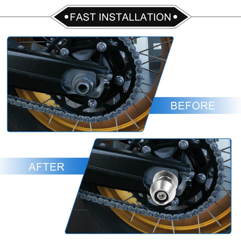 VekAuto 1 Pair Swingarm Spools, 8mm M8x1.25 CNC Swing Arm