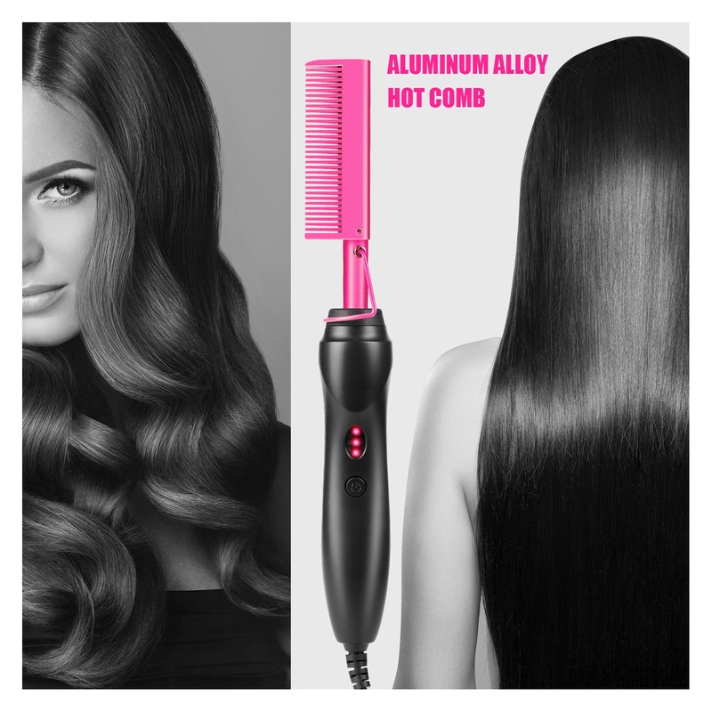 Multifunctional Hair Comb Wet and Dry Hot Heating Curling Straightening