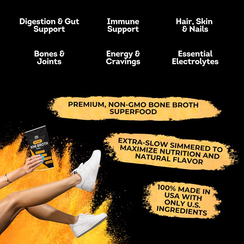 Premium Chicken Bone Broth Powder, 10 servings, 100% Made &